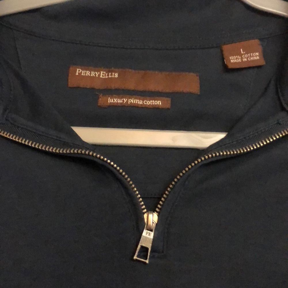 Large Perry Ellis Half ZIP Pima Cotton